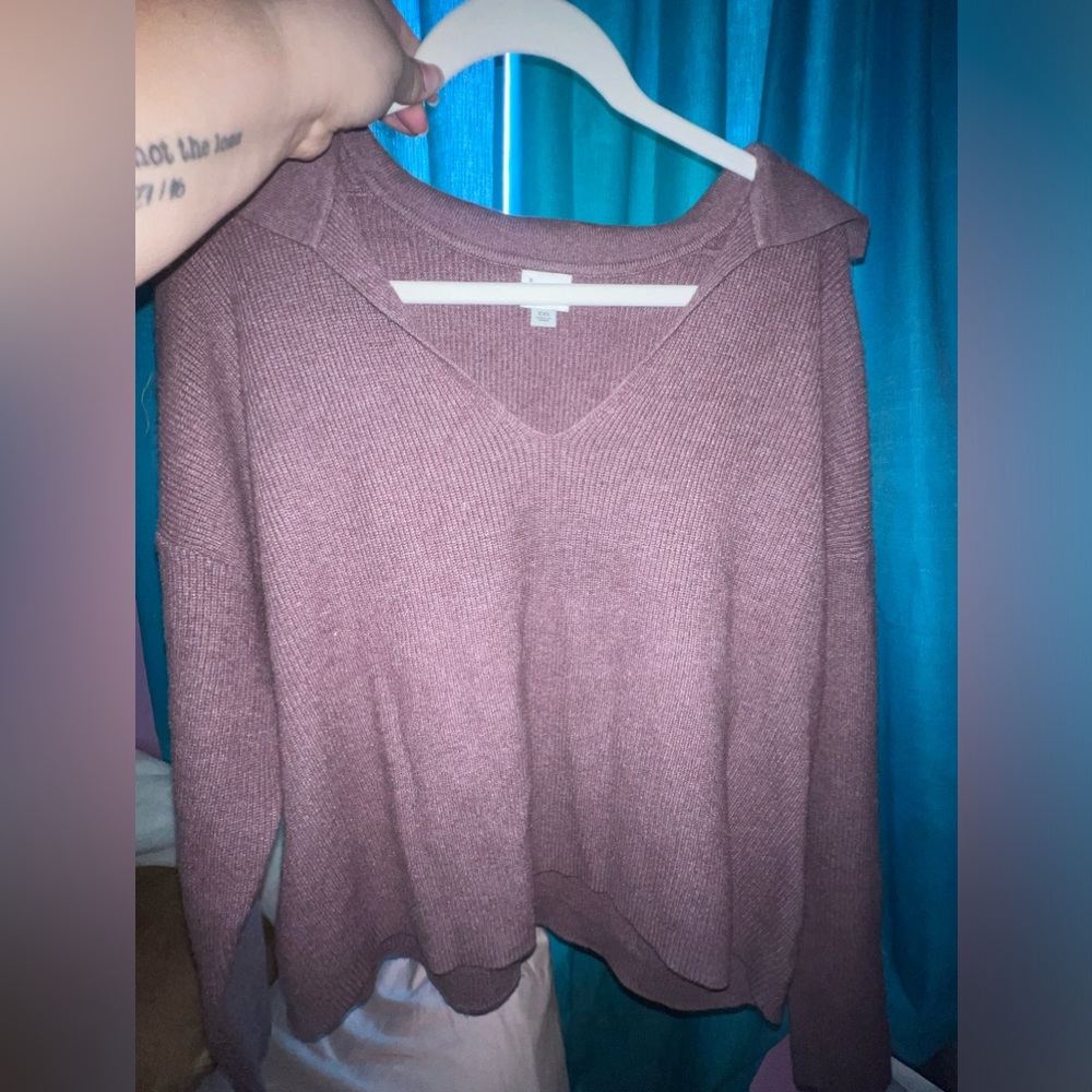 A New Day V Neck Collared Sweater